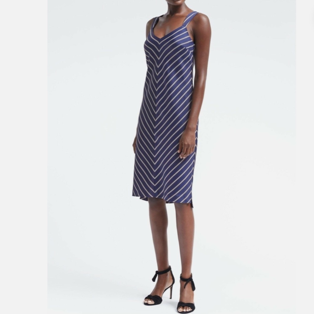 Banana Republic Blue Stripe Slip Party Travel Dress